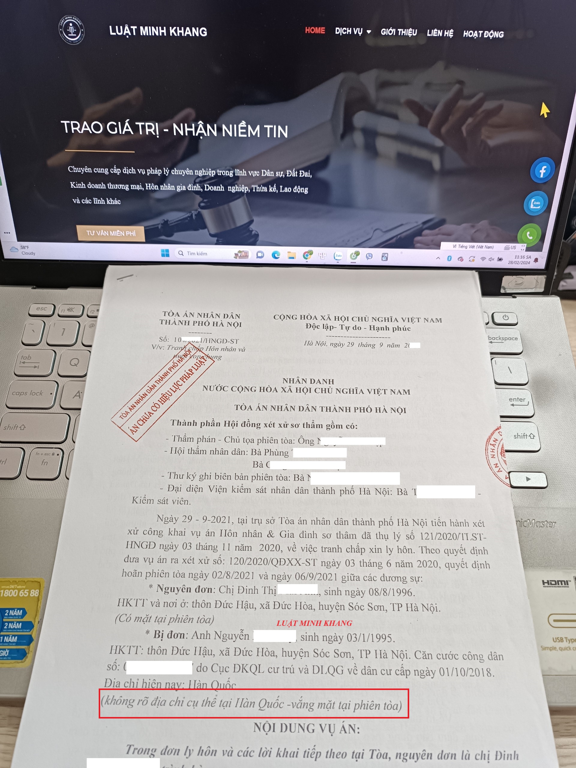 Ly hôn với 1 bên cố tình giấu địa chỉ