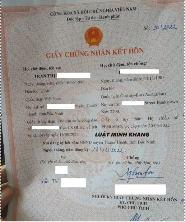 Kết hôn với người Úc