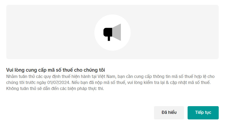 Thông báo cung cấp mã số thuế