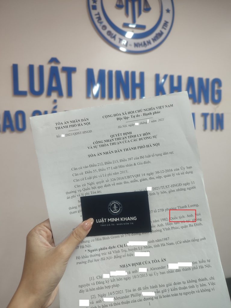 Ly hôn với người quốc tịch Anh tại Hà Nội