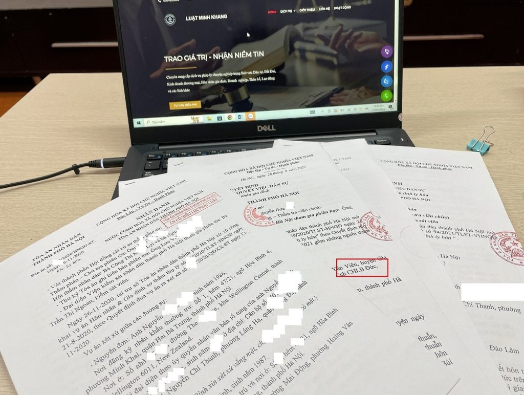 Ly hôn với 1 bên đang ở CHLB Đức tại Hà Nội