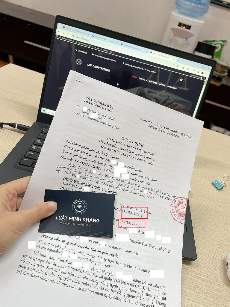 Ly hôn khi 2 bên đang ở CHLB Đức tại Hà Nội