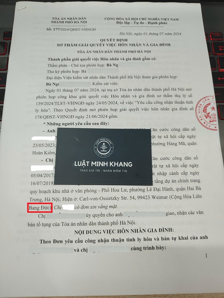 Ly hôn với vợ đang ở Đức