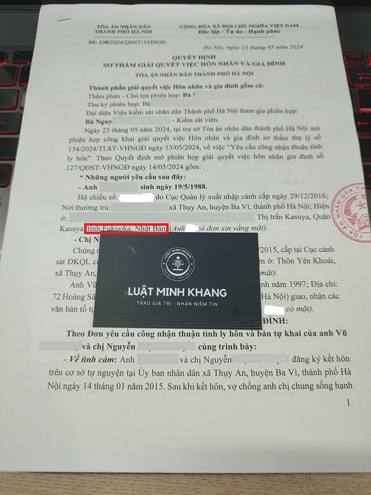 Ly hôn khi đang ở Nhật Bản