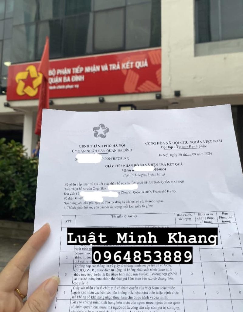 Kết hôn với người nước ngoài tại Ba Đình