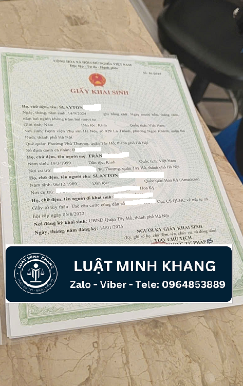 Khai sinh cho con có yếu tố nước ngoài