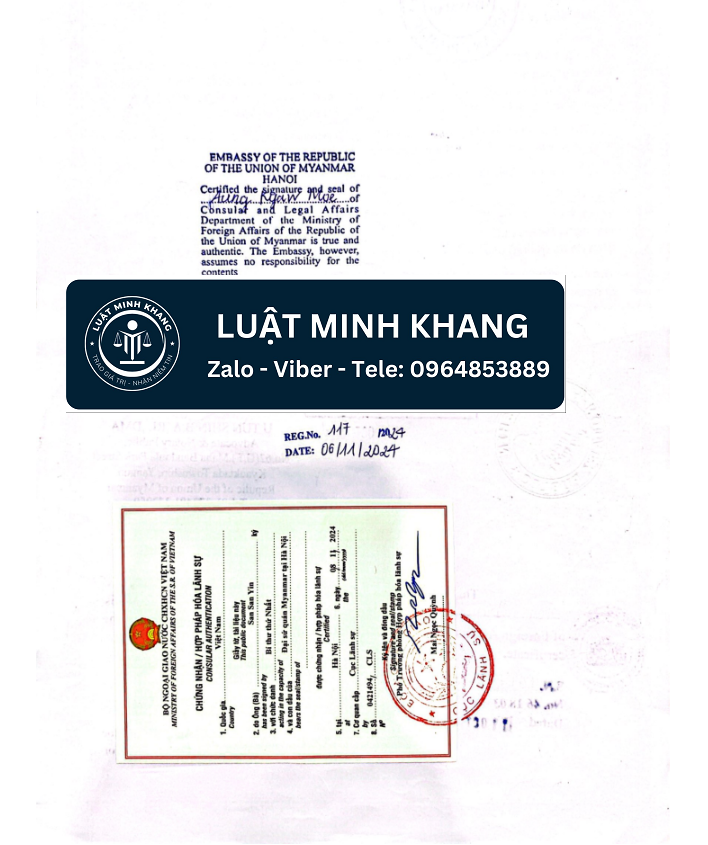 Hợp pháp hóa giấy tờ kết hôn của người Myanmar