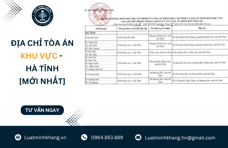 Địa chỉ tòa án khu vực - Hà Tĩnh