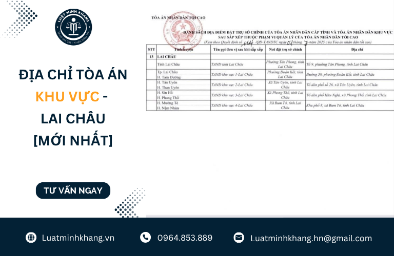 Địa chỉ tòa án khu vực - Lai Châu