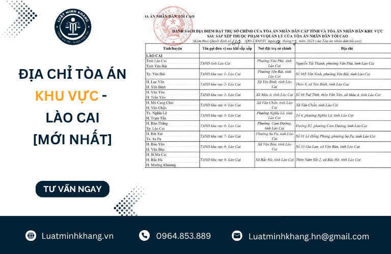 Địa chỉ tòa án khu vực - Lào Cai