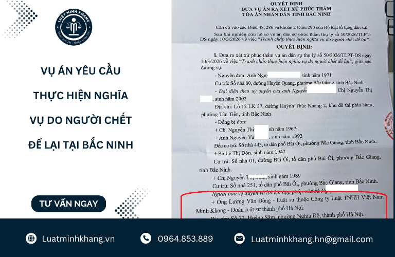 Vụ án yêu cầu thực hiện nghĩa vụ do người chết để lại